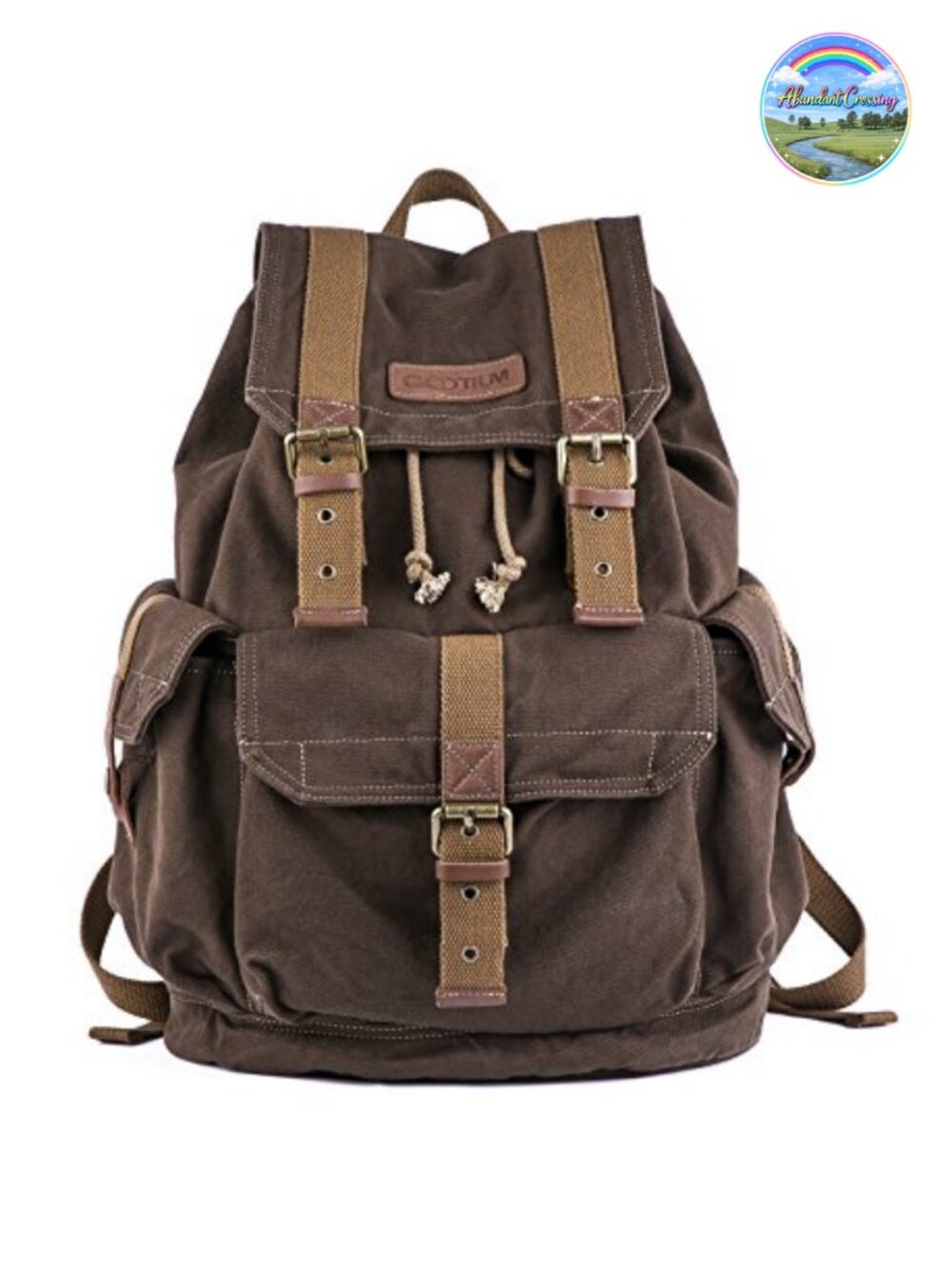 High Density Thick Canvas Backpack Rucksack Casual Daypack 17 Inch Laptop